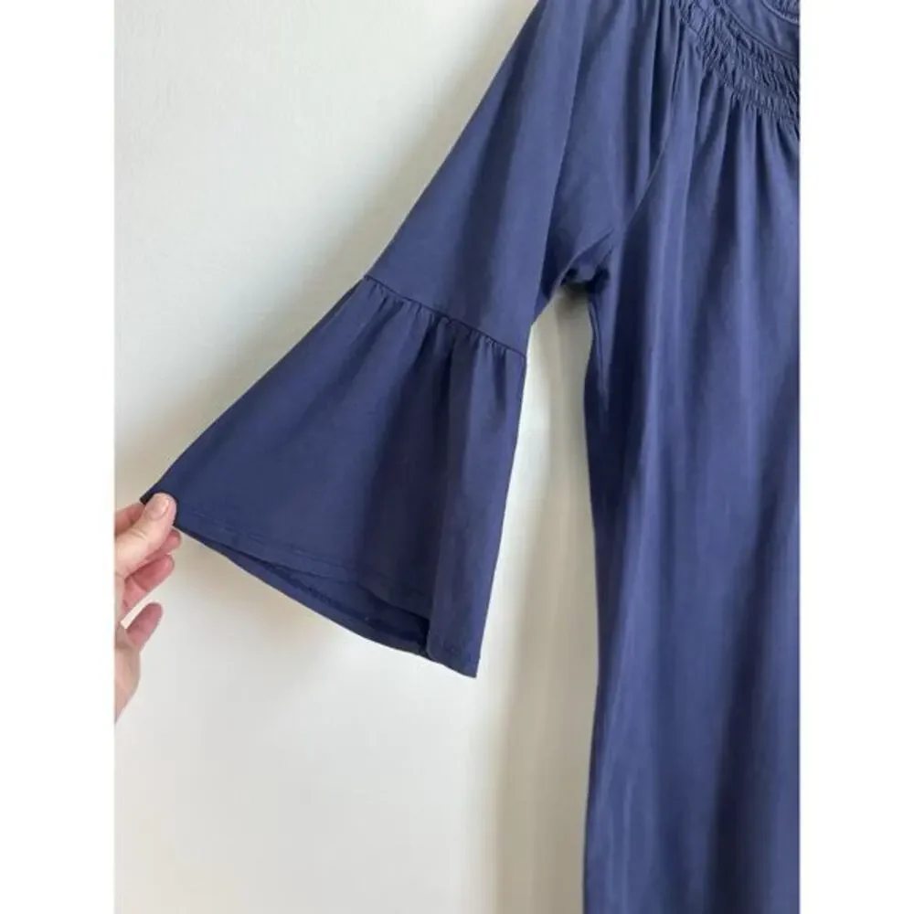 Lilly Pulitzer Teigen True Navy‎ Bell Sleeve Mini Dress 30541 Small Preppy Beach - Picture 4 of 10